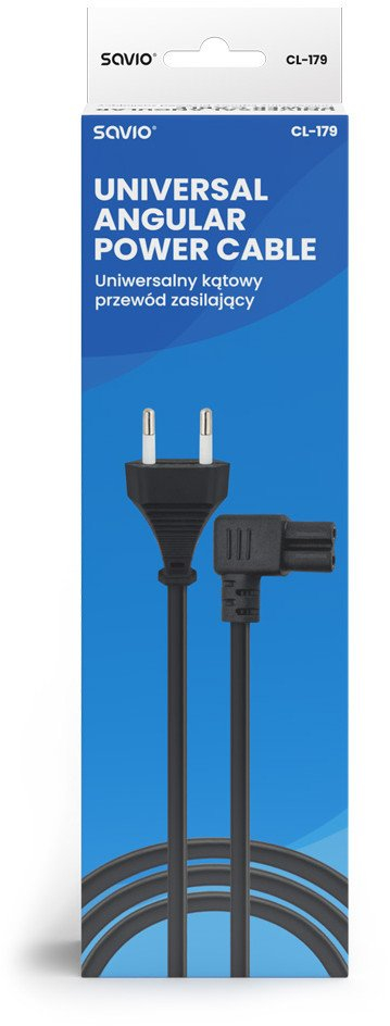 Kabllo rryme Savio CL-179, 5m, portë C8 C7, e zezë