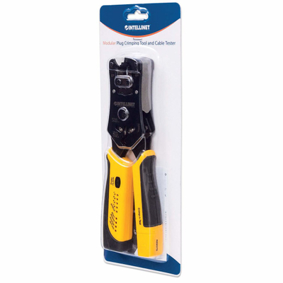 Vegël krimpimi Intellinet Network Solutions 780124, RJ11 RJ12 RJ22 RJ45, me tester kabllosh, e zezë