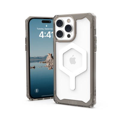 Mbulesë telefoni UAG Plyo për iPhone 14 Pro Max, me magnet MagSafe, rezistente ndaj goditjeve, gri transparente