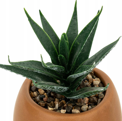 Succulent artificial dekorativ në vazo qeramike, 17 cm, shumëngjyrëshe