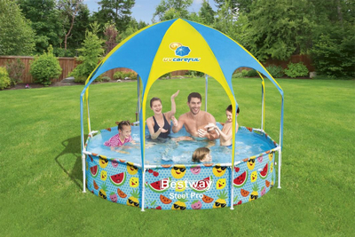 Pishinë Bestway Steel Pro UV Careful, 244x244 cm, me çati mbrojtëse