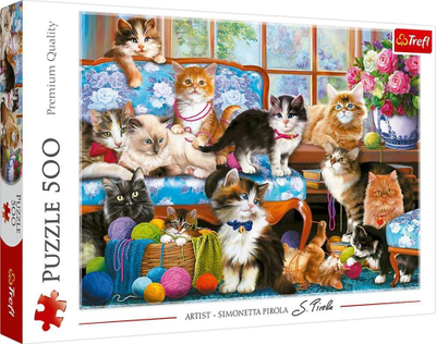 Puzzle Trefl Cat Family, 500 copa, shumëngjyrësh