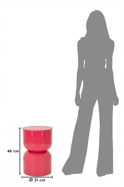 Tavolinë anësore Mauro Ferretti Oyi, 31 cm, cilindrike, fuksia me shkëlqim