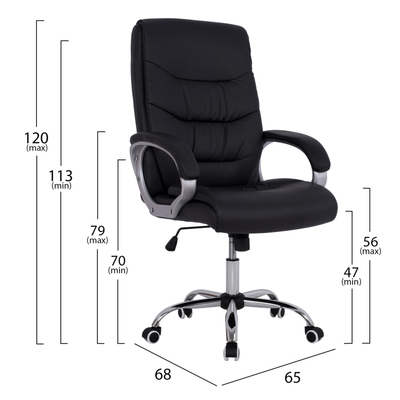 Karrige zyre e zezë 65×68×120 cm (HM1087.01), zezë