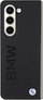 Kapak telefoni BMW Signature Logo Imprint për Samsung Galaxy Z Fold5, lëkurë e vërtetë, i zi