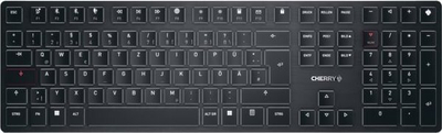 Tastierë CHERRY KW X ULP, mekanike ultra e hollë, USB RF Bluetooth, gjermane e zezë