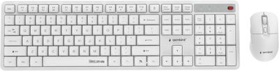 Set tastiere dhe mausi Gembird Silent Key Pro Business KBS-WMS-01-W, wireless, i bardhë