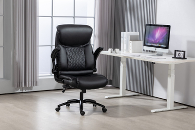 Karrige zyre Activejet YK7406-1, lëkurë dhe tekstil, e zezë