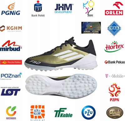 Këpuca futbolli Adidas F50 League Messi Turf IG9282, për bar sintetik, ngjyrë e artë