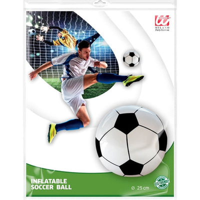 Top futbolli Milano Inflatable Football, PVC, 25 cm, bardh e zi