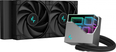 Ftohës me ujë Deepcool LT520 (R-LT520-BKAMNF-G-1), 2250rpm, 32.9dBa, 85CFM, ARGB, 240mm, i zi
