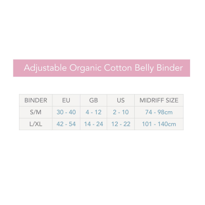 Rrip paslindjeje Carriwell Belly Binder, pambuk organik, mbyllje me çiçak, L XL, bezhë