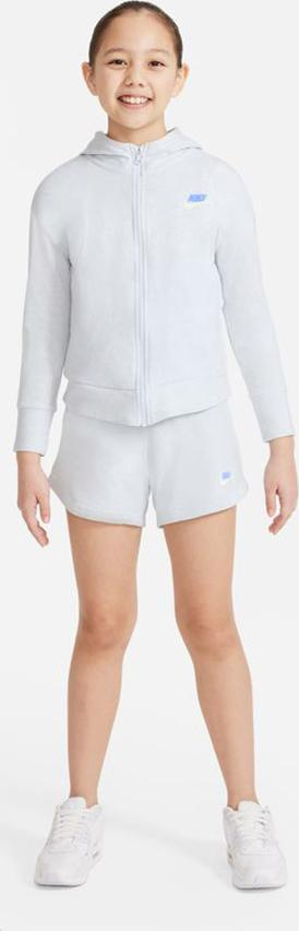 Bluzë me kapuç Nike Sportswear Zip Hoodie për fëmijë, me zinxhir, përditshme, gri e hapur