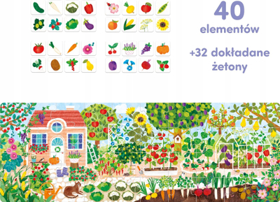 Puzzle për fëmijë Czuczu What Grows In The Garden, 40 pjesë, edukativ, shumëngjyrësh