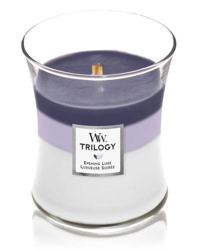 Qiri aromatik WoodWick Trilogy Evening Luxe, 275 g
