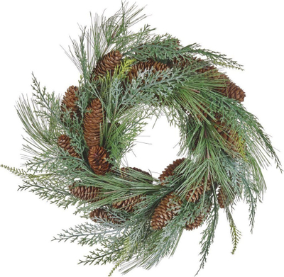 Kurorë Krishtlindjesh ASTURIA Christmas Wreath, 34cm, dekor pishe, e gjelbër
