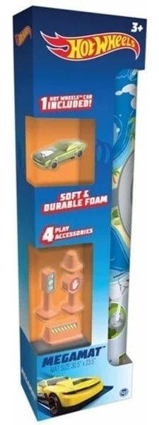 Тепих за игра Hot Wheels Imaginmat Deluxe, ЕВА пена, автомобил играчка и патни додатоци, повеќебоен