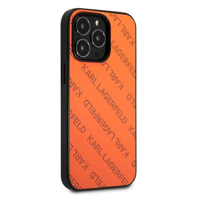 Kuti mbrojtëse Karl Lagerfeld Perforated Allover për iPhone 13 Pro / 13 6.1", hardcase, portokalli