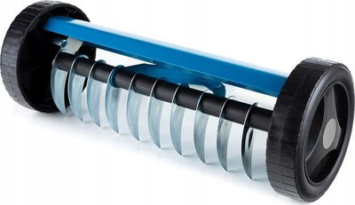 Aerator manual për lëndinë Garden, me rrota, konstruksion metalik, blu