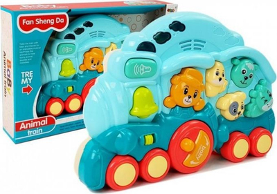 Lodër tren interaktive Leantoys, me tinguj edhe drita, blu