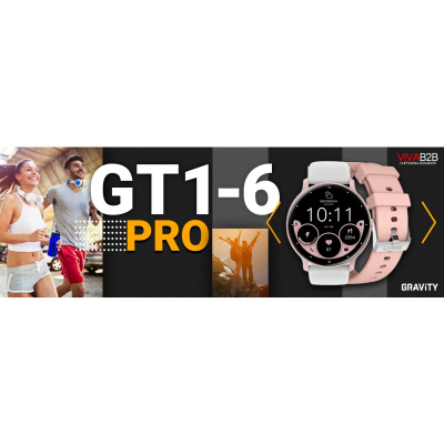 Ora e zgjuar Gravity GT1 6 Pro, ekran 1.39", Bluetooth, rozë