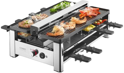 Grill raclette CASO AirClean, 1500W, 8 persona, inox i zi