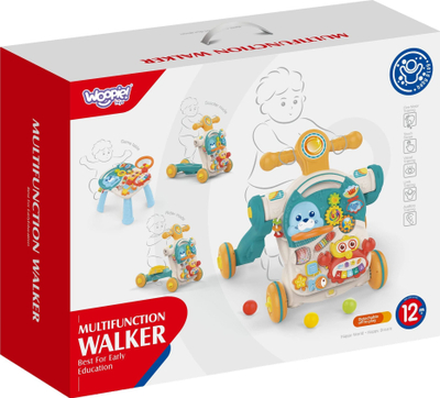 Ecëse lodër WOOPIE BABY 4 në 1, tavolinë edukative, ride-on, shumëngjyrëshe