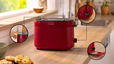 Toaster Bosch MyMoment TAT2M124, 2 feta, funksion shkrirje, i kuq