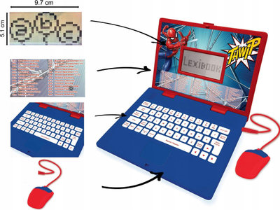Laptop edukativ Lexibook Spider-Man JC598SPI21, shumë gjuhë, aktivitete mësimi, shumëngjyrësh