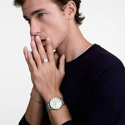 Orë për meshkuj Daniel Wellington Classic Day Display Sterling Champagne DW00100828, e argjendtë