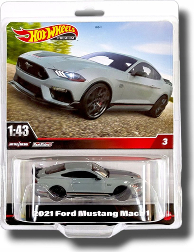 Makina lodër Mattel Hot Wheels Ford Mustang Mach 1, skala 1:43, metal, gri
