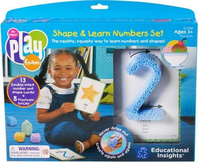Lodër edukative Educational Insights Playfoam Shape &amp; Learn Numbers, set numrash e formash, shumëngjyrëshe