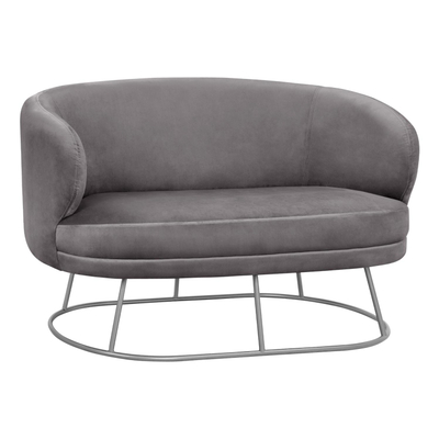 Sofa Arien 2-ulëse velur gri (HM8492.01), gri/ argjendtë