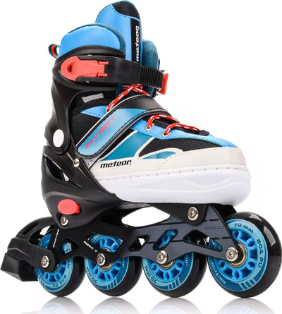 Patina inline Meteor INV S, të rregullueshme 30‑33, me rrota PU 70 mm, blu