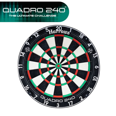 Dërrasë dart Harrows Quadro 240 Shield, për lojë profesionale, me unazë quadruple