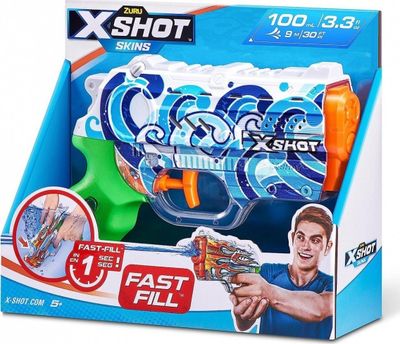 Pistolete me uj ZURU X-Shot Water Fast-Fill Skins Nano Hydra, mbushje e shpejt, për kalamaj, shumëngjyrëshe