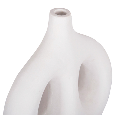 Vazo dekorative Clayvon 23,5x8x24,5Hcm (HM4413), bardhë