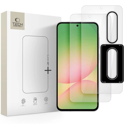 Држач за стакло iPhone Tech Protect Glass Set, 9H, со рамка за монтирање, проѕирен
