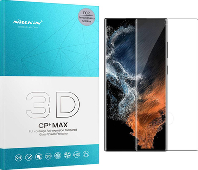 Mbrotës ekrani Nillkin 3D CP+ MAX, xham i temperum, për Samsung S22 Ultra, i zi