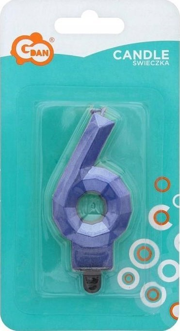 Qiri torte Godan Birthday Candle 7, 7.5cm, blu e errët metalike