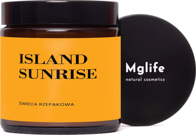 Миризлива свеќа Mglife Rapeseed Island Sunrise, природен восок, 25 часа, проѕирна