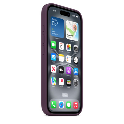 Apple iPhone 16 Silicone Case with MagSafe, Plum