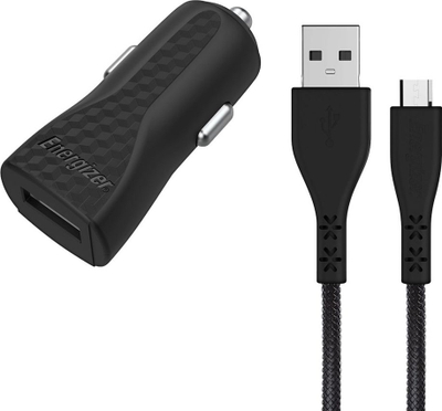 Karikues veture Energizer Hardcase, 1xUSB 1A, kabllo Micro USB 1.2m, i zi