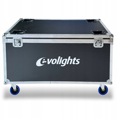 Кутија за транспорт e-volights Flight Case, со тркала, црна