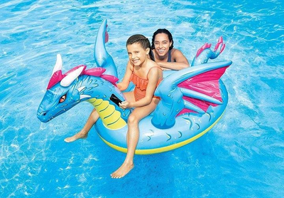 Dyshek pishine Intex Dragon Ride On, 201x119cm, me doreza, blu