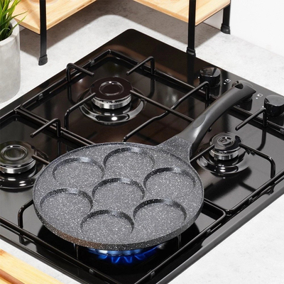 Tigan për vezë Egg Pan Granite, 7 vrima, 26 cm, i zi