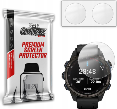 Film mbrojtës Grizz PaperScreen për Garmin Descent Mk3 43mm, 2 copë, matte, kundra gjurmëve të gishtërinjve
