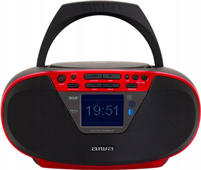 Radio boombox Aiwa Portable BoomBox, CD DAB+ MP3 BT, e kuqe