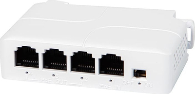 Extender PoE për kamera Tenda, 1x PoE IN 3x PoE OUT, 10/100 Mbps, i zi