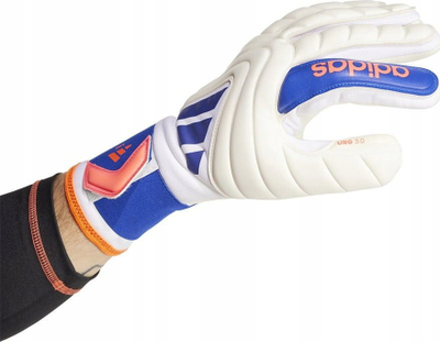 Doreza portieri adidas Copa GL LGE IX3832 për futboll, me mbyllje me Velcro, të bardha me blu edhe portokalli